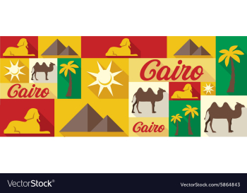 Travel and tourism icons Cairo vector image Travel and tourism icons Cairo vector image