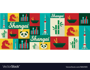 Travel and tourism icons shangai vector image