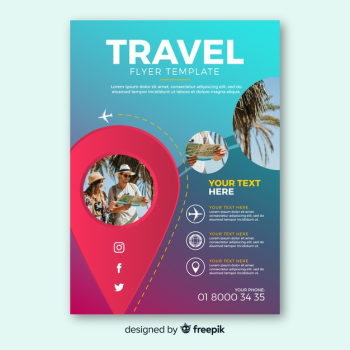 Travel flyer template Free Vector