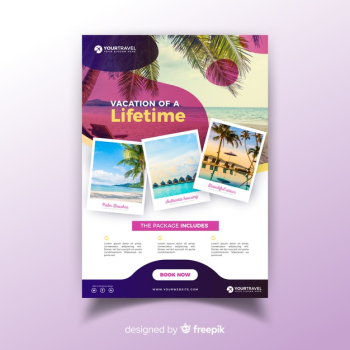 Travel flyer template Free Vector