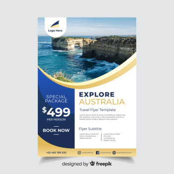 Travel flyer template with photo Free Vector Travel flyer template with photo Free Vector