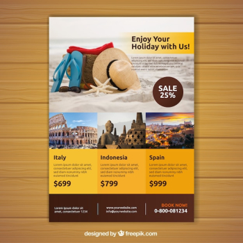 Travel flyer with photo of destinations Travel flyer with photo of destinations