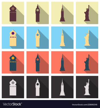 Travel symbols and tourism signs vector image