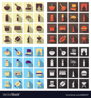 Travel symbols and tourism signs vector image