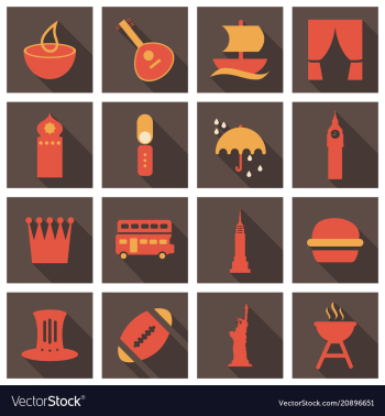 Travel symbols and tourism signs vector image