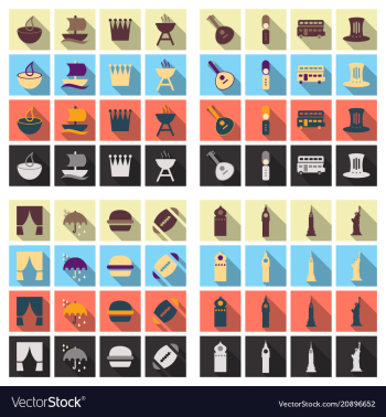 Travel symbols and tourism signs vector image