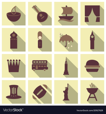 Travel symbols and tourism signs vector image