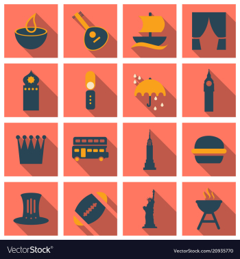 Travel symbols and tourism signs vector image