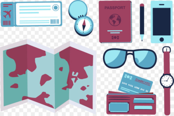 Travel Tourism Suitcase - Vector passport 