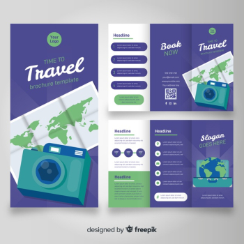 Travel trifold brochure template