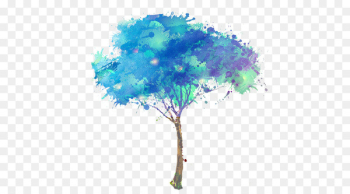 Tree Abstract art Clip art - Blue watercolor tree Tree Abstract art Clip art - Blue watercolor tree