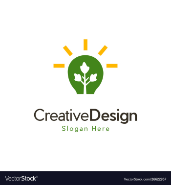 Tree bulb idea creative logo design vector image Tree bulb idea creative logo design vector image