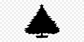 Tree, Christmas, Star, Silhouette, Black - Christmas Tree Round Ornament