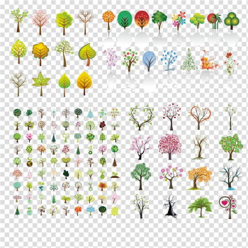 Tree Euclidean Cherry blossom, Beautiful abstract trees material transparent background PNG clipart