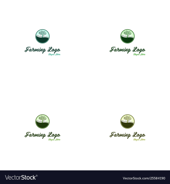 Tree farm landscaping creative logo design vector image