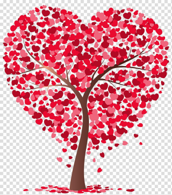 Tree, Heart Tree , pink and red heart tree illustration transparent background PNG clipart