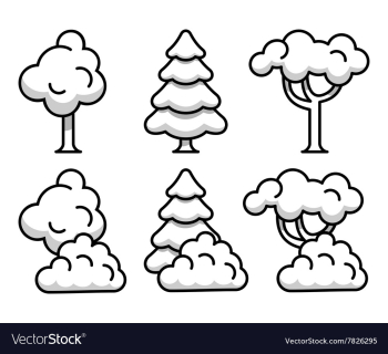 Tree set vector image Tree set vector image