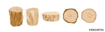 Tree stumps and logs vector illustrations set Tree stumps and logs vector illustrations set