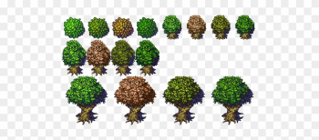 Tree Variations From Jetrel&#39;s Wood Tileset Opengameart - Top Down Tree Sprite