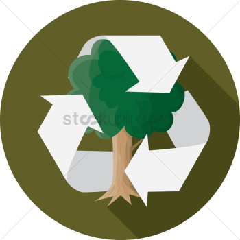 Tree with recycling symbol Tree with recycling symbol