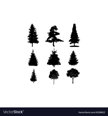 treepine nature set silhouette design treepine nature set silhouette design