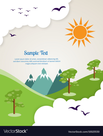 Trees and clouds vector image