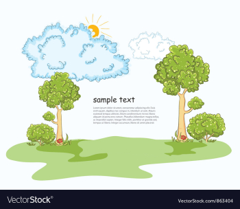 Trees with clouds vector image