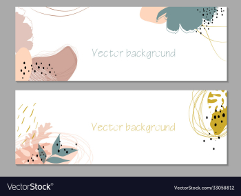 trendy abstract floral autumn horizontal template