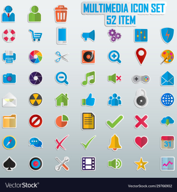 trendy line icons - multimedia