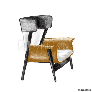 Trendy retro armchair flat vector illustration Trendy retro armchair flat vector illustration