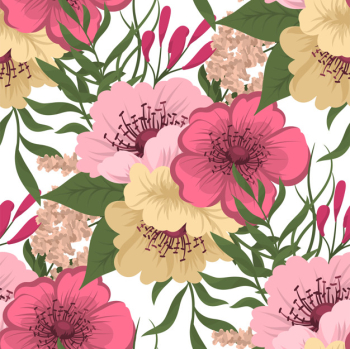 Trendy Seamless Floral Pattern in Vector illustration