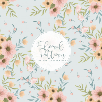 Trendy seamless floral pattern in vector illustration