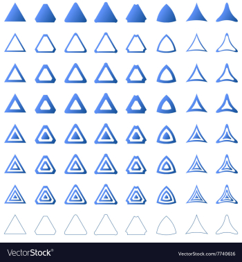 Triangle shape polygon icon template set vector image