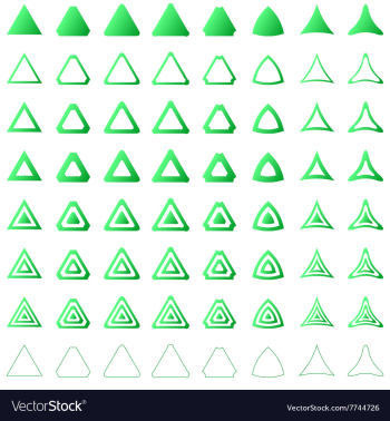Triangle shape polygon icon template set vector image