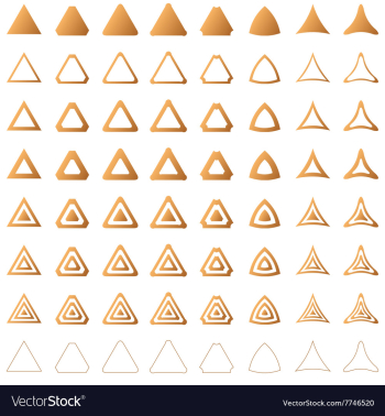 Triangle shape polygon icon template set vector image