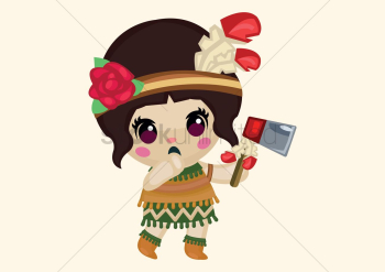 Tribal girl with axe Tribal girl with axe