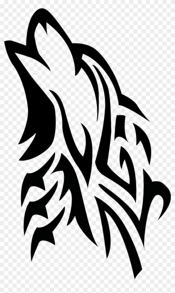 Tribal Howling Wolf For Image - Howling Wolf Tattoo Png