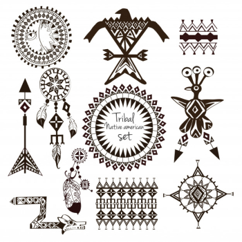 Tribal native american set Tribal native american set