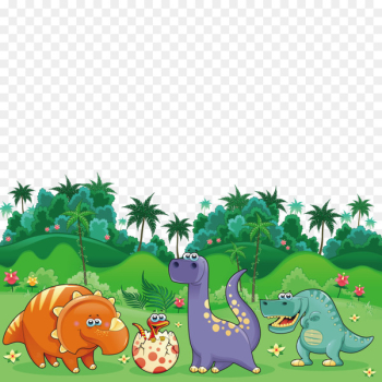 Triceratops Dinosaur Cartoon Illustration - Cartoon dinosaurs 