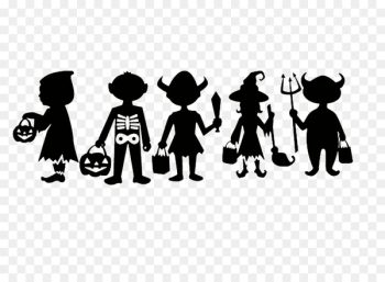 Trick-or-treating Silhouette Halloween - Silhouette Trick-or-treating Silhouette Halloween - Silhouette