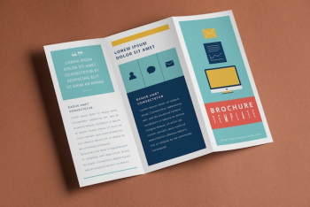 Trifold brochure mockup