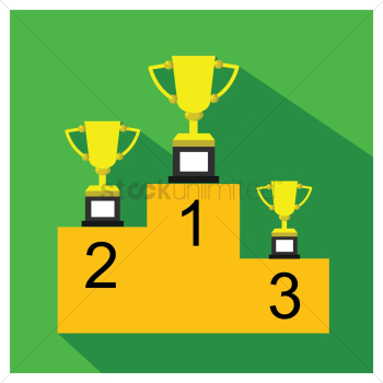 Trophies on podium Trophies on podium