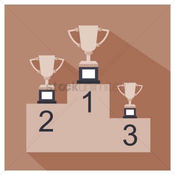 Trophies on podium Trophies on podium