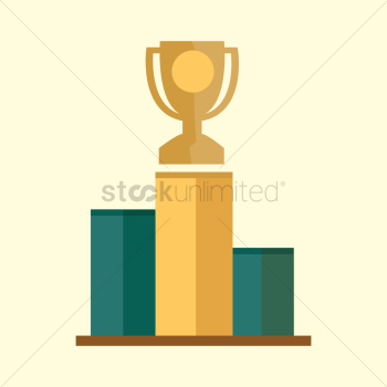 Trophy on winners podium Trophy on winners podium