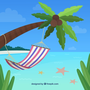 Tropical beach background with hammock Tropical beach background with hammock