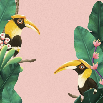 Tropical birds background, animal illustration | Free Photo Illustration - rawpixel