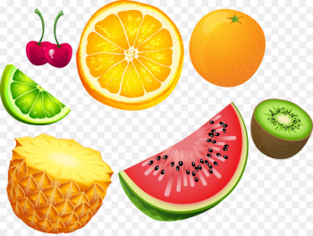 Tropical fruit Citrus Euclidean vector - Tropical fruits vector material watermelon summer 