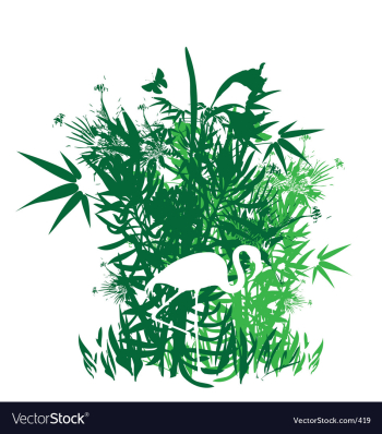 Tropical garden greens vector image Tropical garden greens vector image