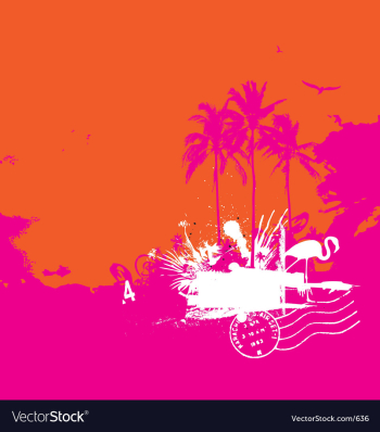 Tropical island vintage style vector image Tropical island vintage style vector image