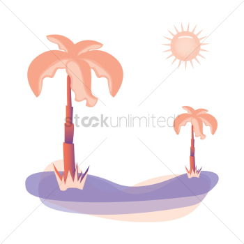 Tropical island with palm tree Tropical island with palm tree